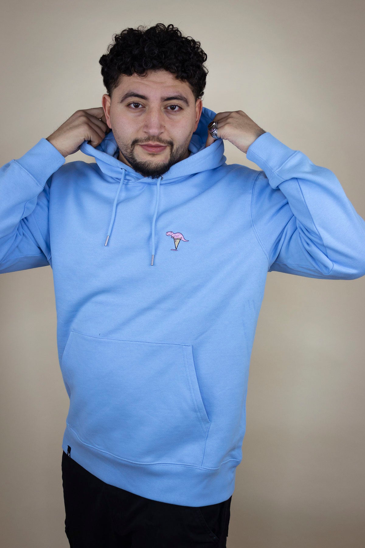 Tiry Eis Unisex Dino Hoodie Blau