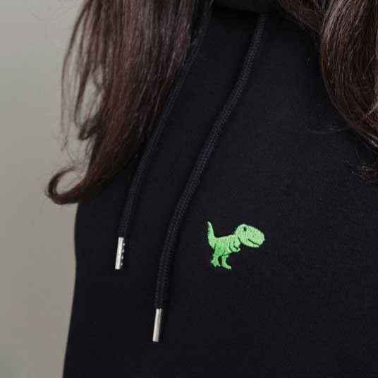 TIRY Unisex Hoodie Schwarz T-REX Fair und Sozial. Kreuzueber