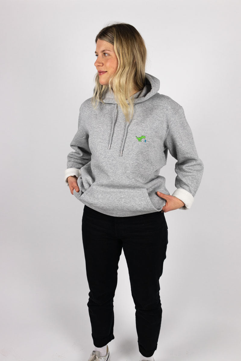 TRINK-TIRY Unisex Dino Hoodie Grau