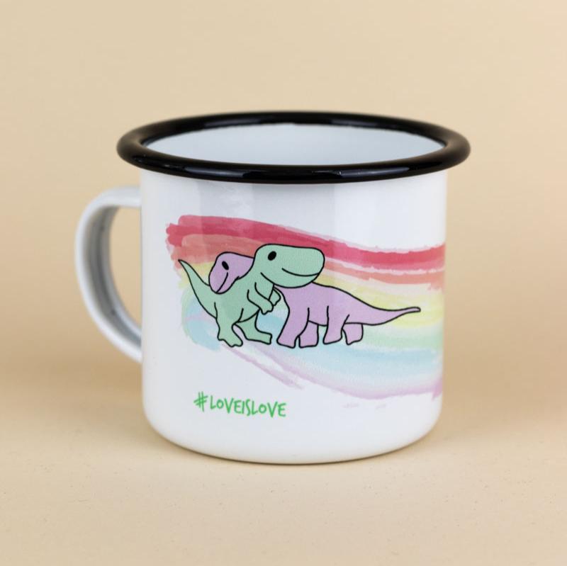 Regenbogen Dino Tasse